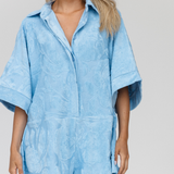 RAE PLAYSUIT- AZURE TERRY TOWELLING