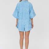 RAE PLAYSUIT- AZURE TERRY TOWELLING