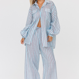 LILLIAN SHIRT - MINT STRIPED