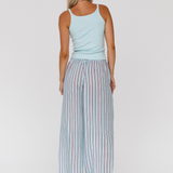 CORFU PANTS - MINT, RED PINSTRIPE