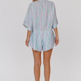 RAE PLAYSUIT - MINT, RED PINSTRIPE