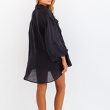LILLIAN SHIRT - BLACK RAMIE