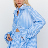 SIENNA SHIRT - BLUE, WHITE STRIPE