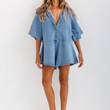 DENIM RAE - VINTAGE MID BLUE PLAYSUIT