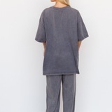 CW LOUNGE TEE - GREY STONEWASH