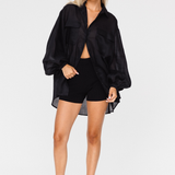 LILLIAN SHIRT - BLACK RAMIE