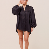LILLIAN SHIRT - BLACK RAMIE