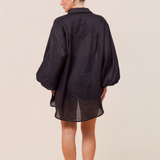 LILLIAN SHIRT - BLACK RAMIE
