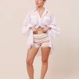 SPRINTER SHORTS - CHAMPAGNE, WHITE STRIPE