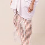 ISLA MESH PENCIL SKIRT - WHITE