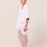 ISLA MESH PENCIL SKIRT - WHITE