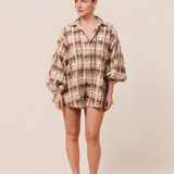 CAPRESE PLAYSUIT - BISCOTTI PLAID