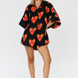 RAE PLAYSUIT - ALLURE HEART BLACK