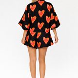 RAE PLAYSUIT - ALLURE HEART BLACK